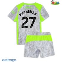 Manchester City Matheus Nunes #27 Tredjedraktsett Barn 2025-26 Kortermet (+ Korte bukser)